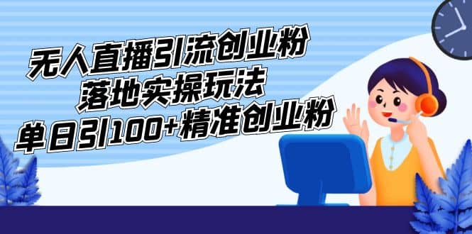 外面收费3980的无人直播引流创业粉落地实操玩法，单日引100+精准创业粉创鑫阁-网创项目资源站-副业项目-创业项目-搞钱项目创鑫阁
