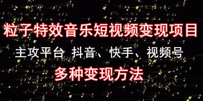 《粒子特效音乐短视频变现项目》主攻平台 抖音、快手、视频号 多种变现方法创鑫阁-网创项目资源站-副业项目-创业项目-搞钱项目创鑫阁