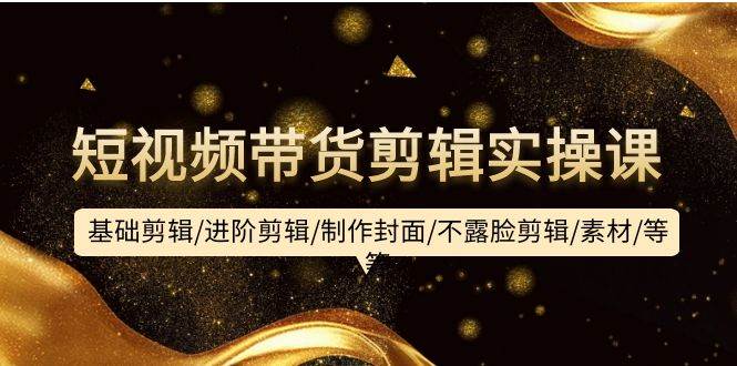 短视频带货剪辑实操课：基础剪辑/进阶剪辑/制作封面/不露脸剪辑/素材/等等创鑫阁-网创项目资源站-副业项目-创业项目-搞钱项目创鑫阁