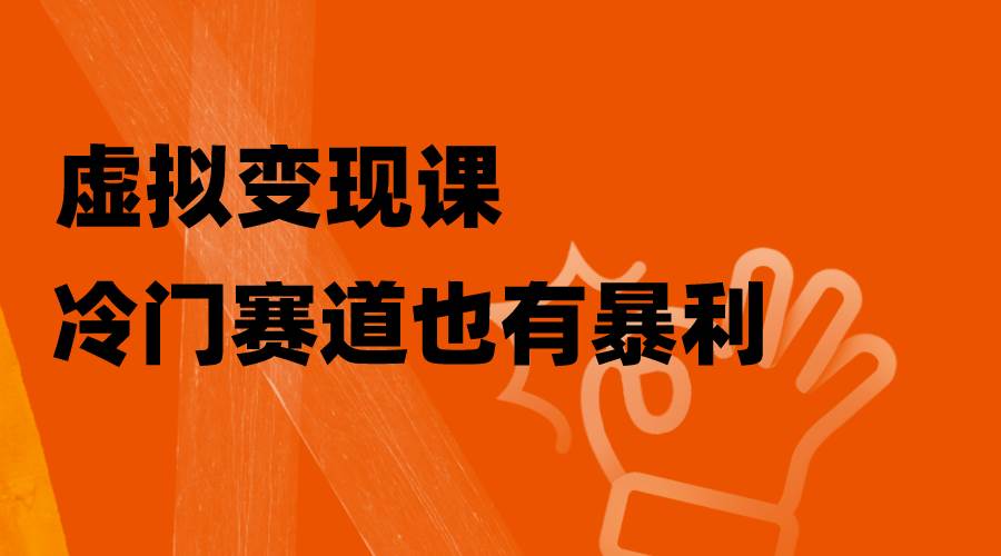 虚拟变现课，冷门赛道也有暴利，手把手教你玩转冷门私域创鑫阁-网创项目资源站-副业项目-创业项目-搞钱项目创鑫阁