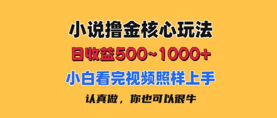 小说撸金核心玩法，日收益500-1000+，小白看完照样上手，0成本有手就行创鑫阁-网创项目资源站-副业项目-创业项目-搞钱项目创鑫阁