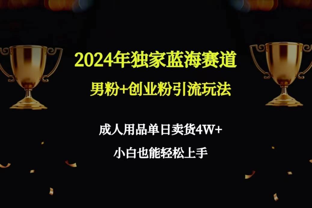 2024年独家蓝海赛道男粉+创业粉引流玩法，成人用品单日卖货4W+保姆教程创鑫阁-网创项目资源站-副业项目-创业项目-搞钱项目创鑫阁