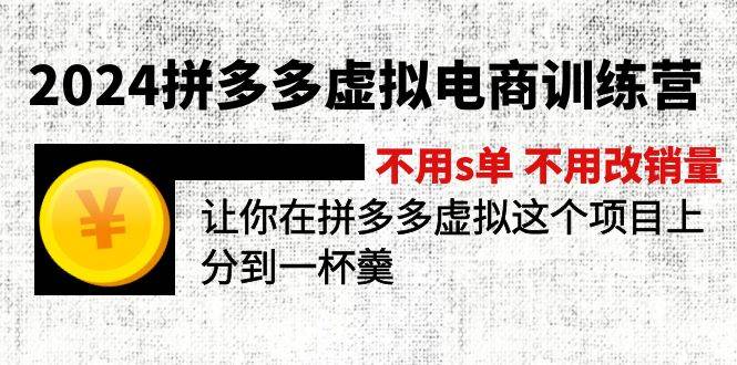 2024拼多多虚拟电商训练营 不s单 不改销量  做虚拟项目分一杯羹(更新10节)创鑫阁-网创项目资源站-副业项目-创业项目-搞钱项目创鑫阁