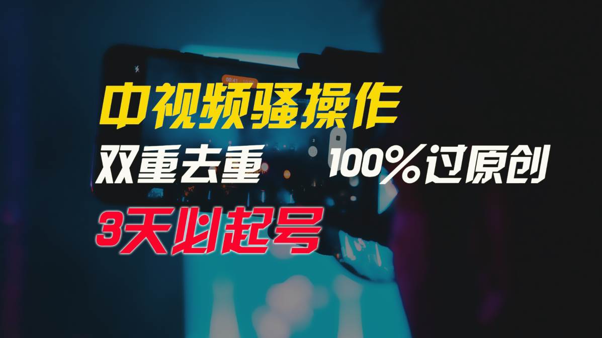 中视频骚操作，双重去重100%过原创，3天比必起号，简单无脑，月入3W+创鑫阁-网创项目资源站-副业项目-创业项目-搞钱项目创鑫阁