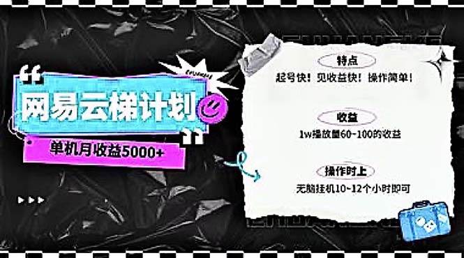 2024网易云云梯计划 单机日300+ 无脑月入5000+创鑫阁-网创项目资源站-副业项目-创业项目-搞钱项目创鑫阁
