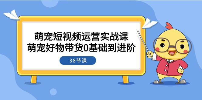 萌宠·短视频运营实战课：萌宠好物带货0基础到进阶（38节课）创鑫阁-网创项目资源站-副业项目-创业项目-搞钱项目创鑫阁
