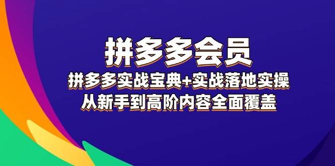 拼多多 会员，拼多多实战宝典+实战落地实操，从新手到高阶内容全面覆盖创鑫阁-网创项目资源站-副业项目-创业项目-搞钱项目创鑫阁