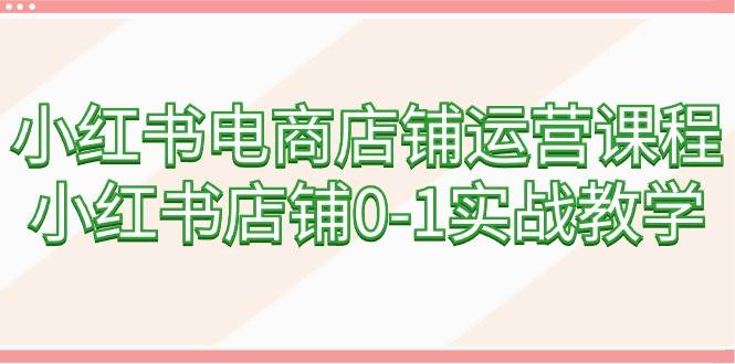 小红书电商店铺运营课程，小红书店铺0-1实战教学（60节课）创鑫阁-网创项目资源站-副业项目-创业项目-搞钱项目创鑫阁
