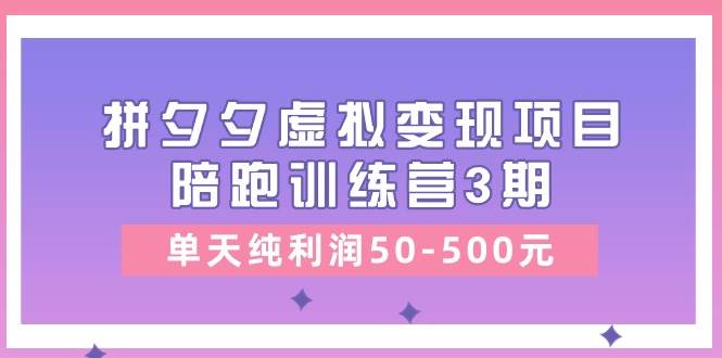 某收费培训《拼夕夕虚拟变现项目陪跑训练营3期》单天纯利润50-500元创鑫阁-网创项目资源站-副业项目-创业项目-搞钱项目创鑫阁