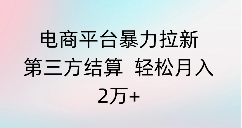 电商平台暴力拉新第三方结算 轻松月入2万+创鑫阁-网创项目资源站-副业项目-创业项目-搞钱项目创鑫阁