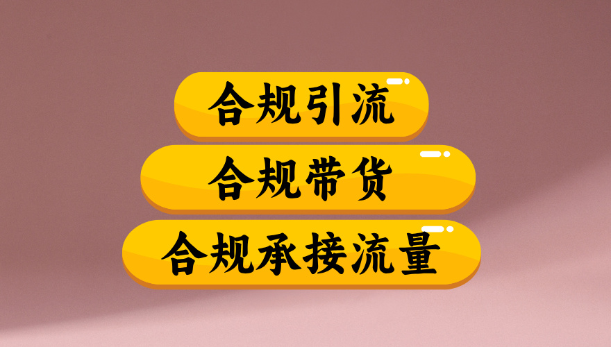 合规引流、合规并且高效地做带货、合规承接流量（揭秘）创鑫阁-网创项目资源站-副业项目-创业项目-搞钱项目创鑫阁