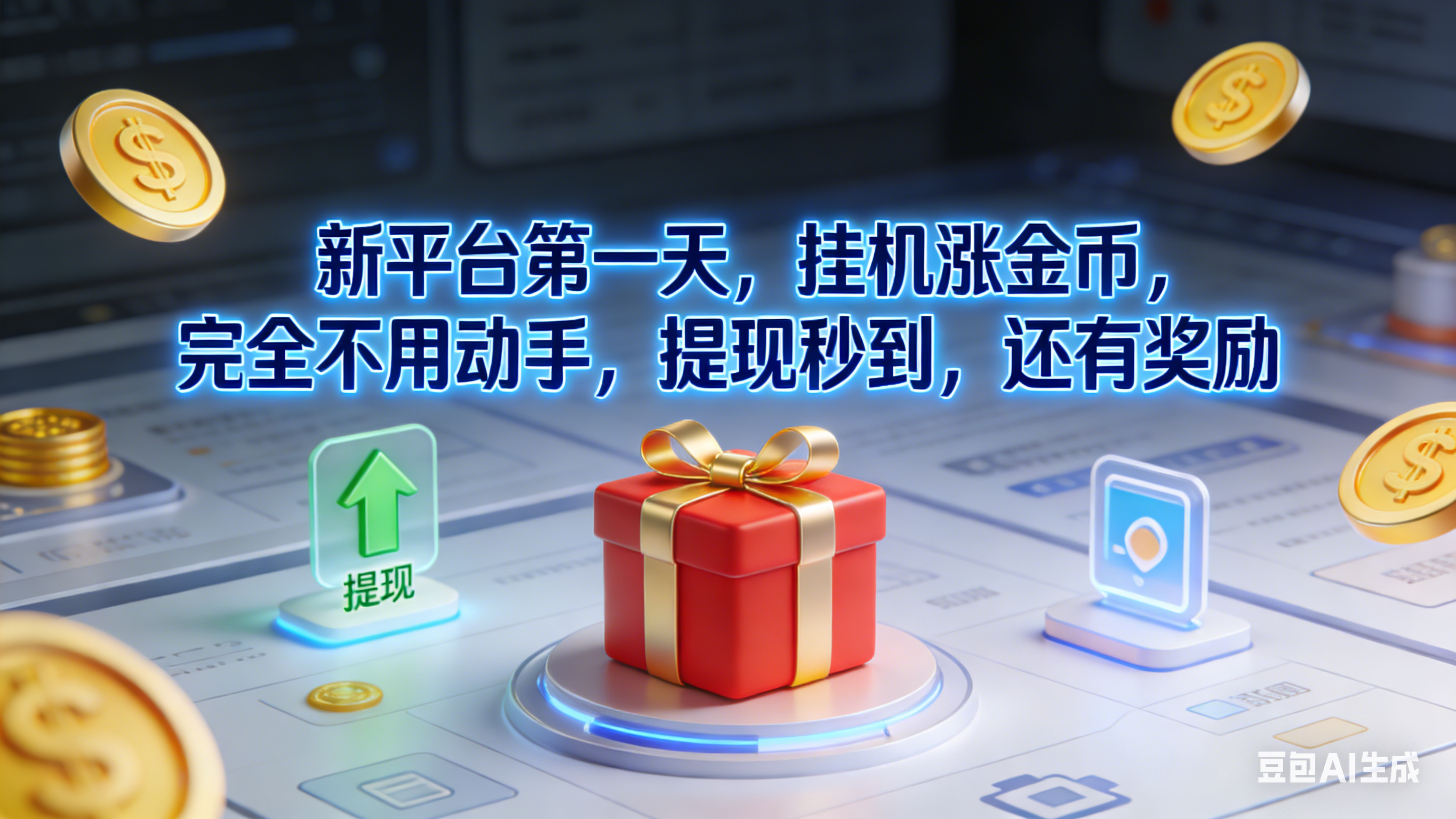 新平台第一天，挂机涨金币，完全不用动手，提现秒到，还有奖励创鑫阁-网创项目资源站-副业项目-创业项目-搞钱项目创鑫阁