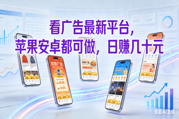 看广告最新平台，苹果安卓都可做，日赚几十元创鑫阁-网创项目资源站-副业项目-创业项目-搞钱项目创鑫阁