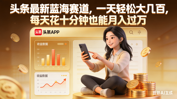 头条最新蓝海赛道，一天轻松大几百，每天花十分钟也能月入过万创鑫阁-网创项目资源站-副业项目-创业项目-搞钱项目创鑫阁